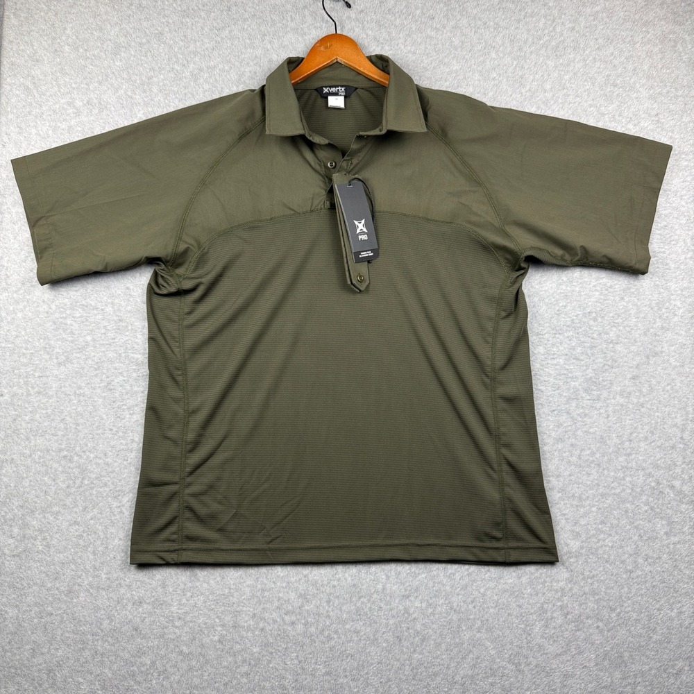 NWT 2XL VERTX MENS‎ FUSION FLEX HYBRID SHORT SLEEVE SHIRT VTX8250 OD GREEN 2XL